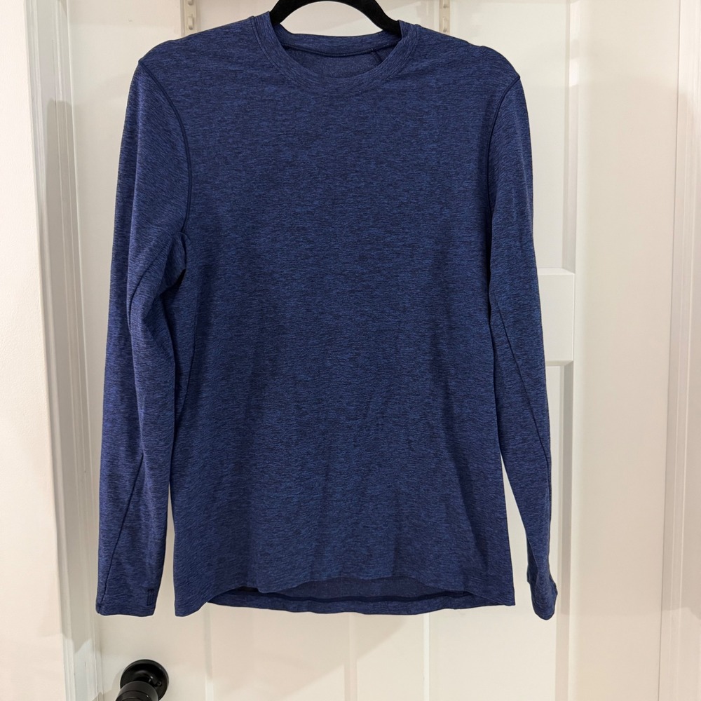 Lululemon Surge Warm Long Sleeve Mens XS Heathered Navy Blue Running Shirt Top